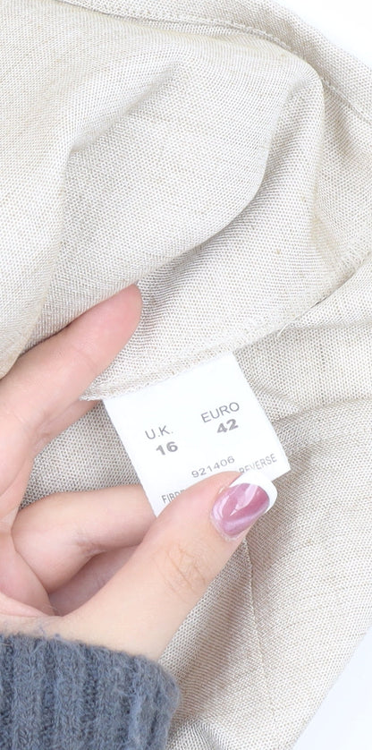 Womens UK Size 16 Eastex Beige  Blouse
