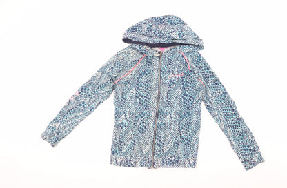 Pineapple Girls Blue Hooded Animal Print Jacket 11-12 Years