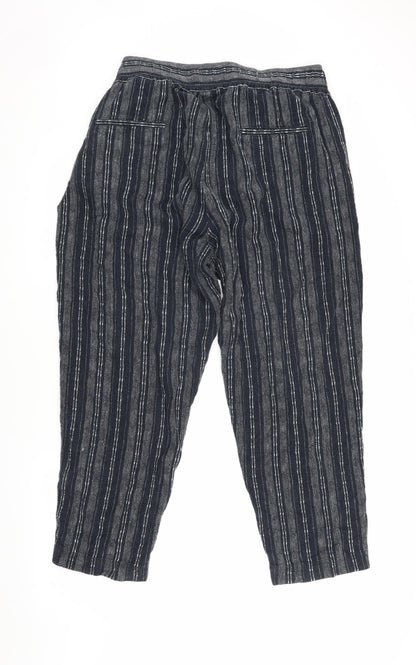 Womens UK Size M Marks and Spencer Relaxed Fit Cropped Black Trousers