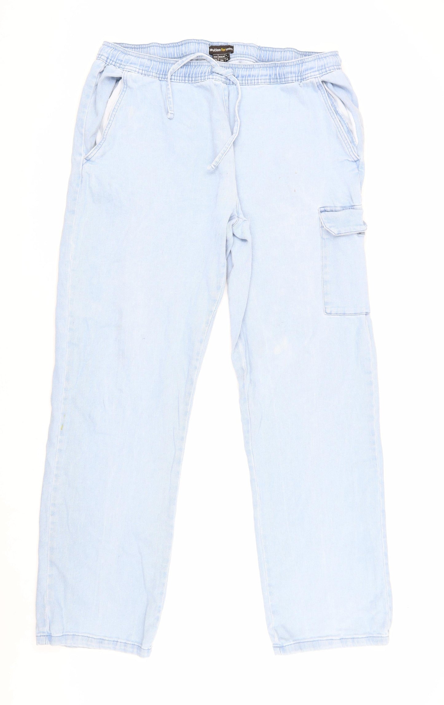 Atlasformen Men's 2XL Blue Cargo Jeans, Relaxed Fit