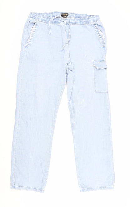 Atlasformen Men's 2XL Blue Cargo Jeans, Relaxed Fit