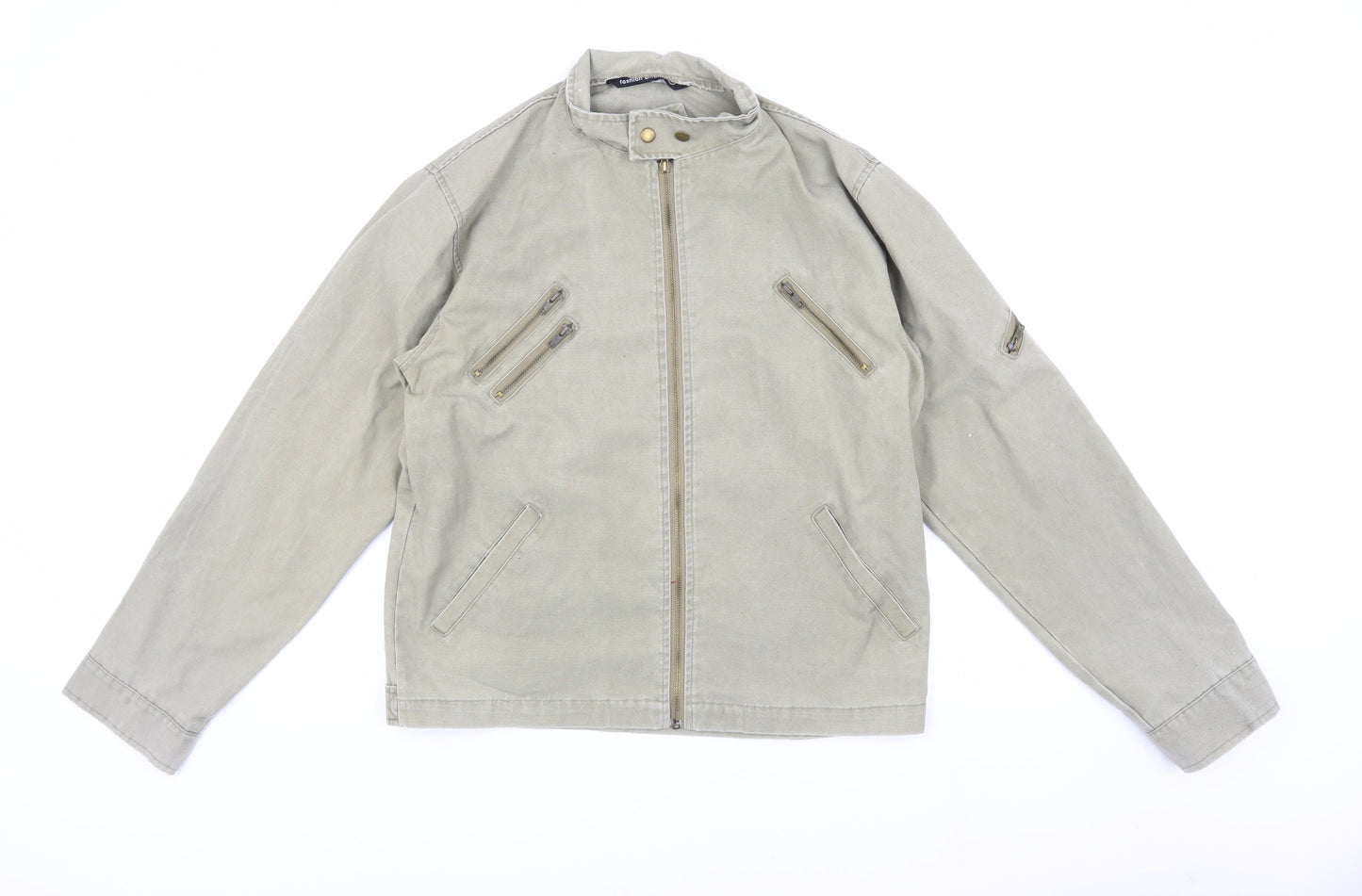 Mens UK Size M Fashion Union Beige Biker Coat