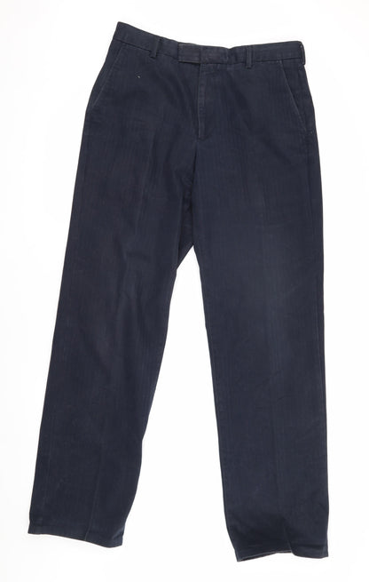 Marks and Spencer Men's Blue Trousers, Size 34