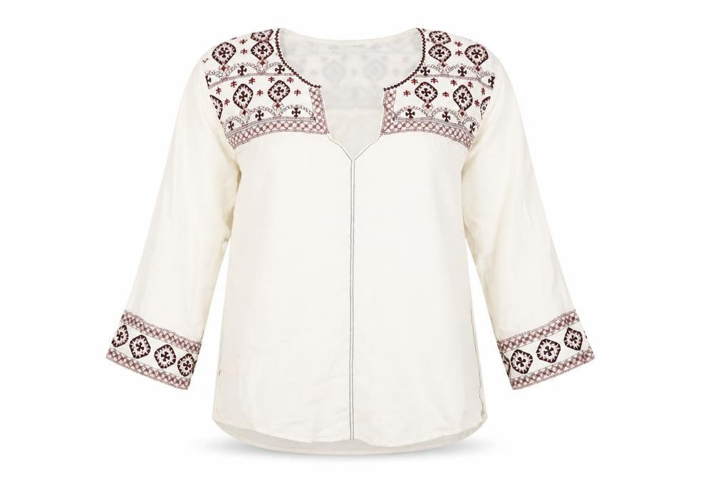 Womens UK Size S Velvet Ivory Tunic Blouse