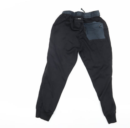 Nike Boys Black Jogger Trousers, Size L with Elastic Waist