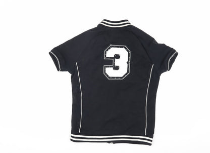 BCBG Max Azria Girls Black Track Jacket, XL, Short Sleeve Style