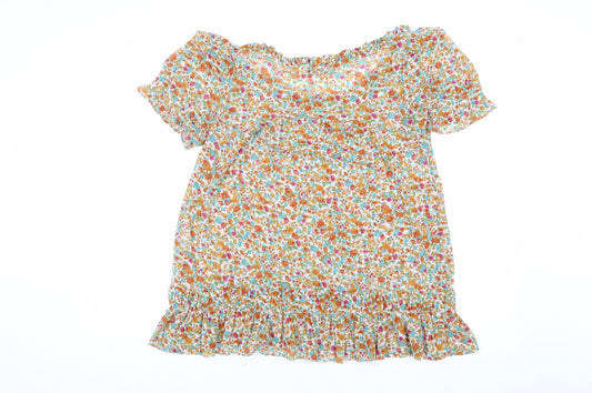 Zara Women's Multicoloured Floral Off Shoulder Blouse XS