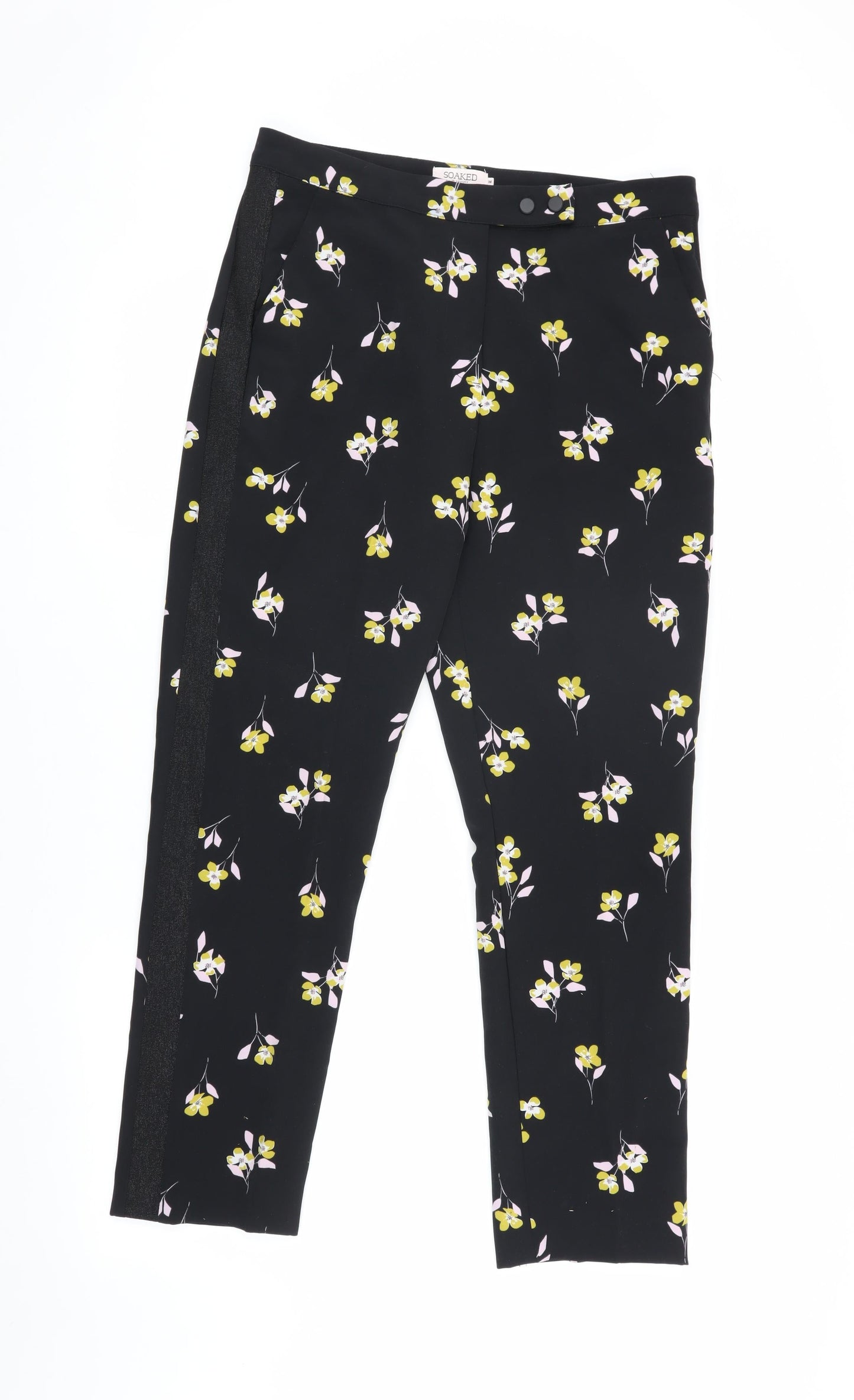 Soaked in Luxury Women's Black Floral Trousers M