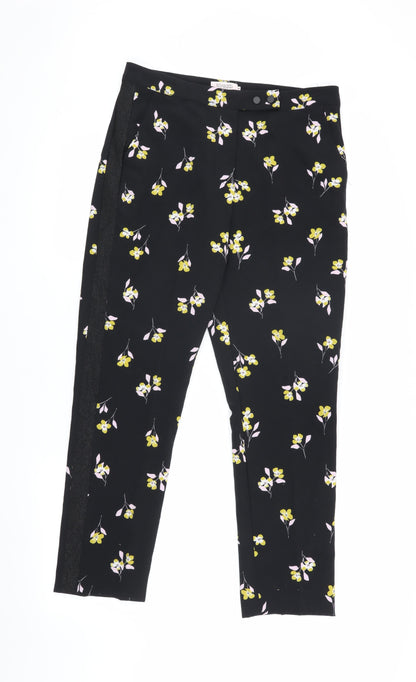Soaked in Luxury Women's Black Floral Trousers M