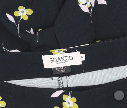 Soaked in Luxury Women's Black Floral Trousers M
