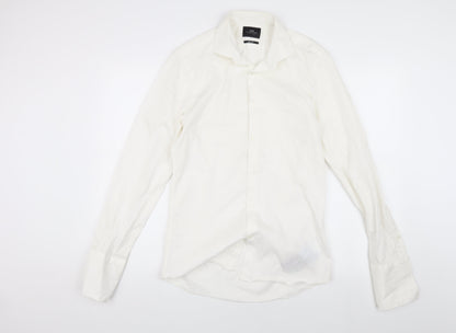 Moss London Men's White Button-Up Shirt Size 38
