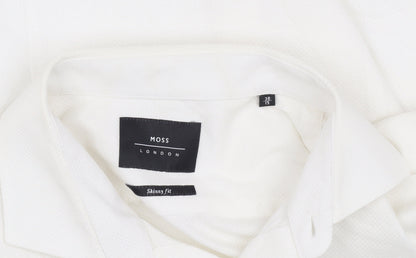 Moss London Men's White Button-Up Shirt Size 38