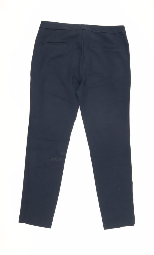 Womens UK Size L Zara Regular Fit Casual Blue Trousers
