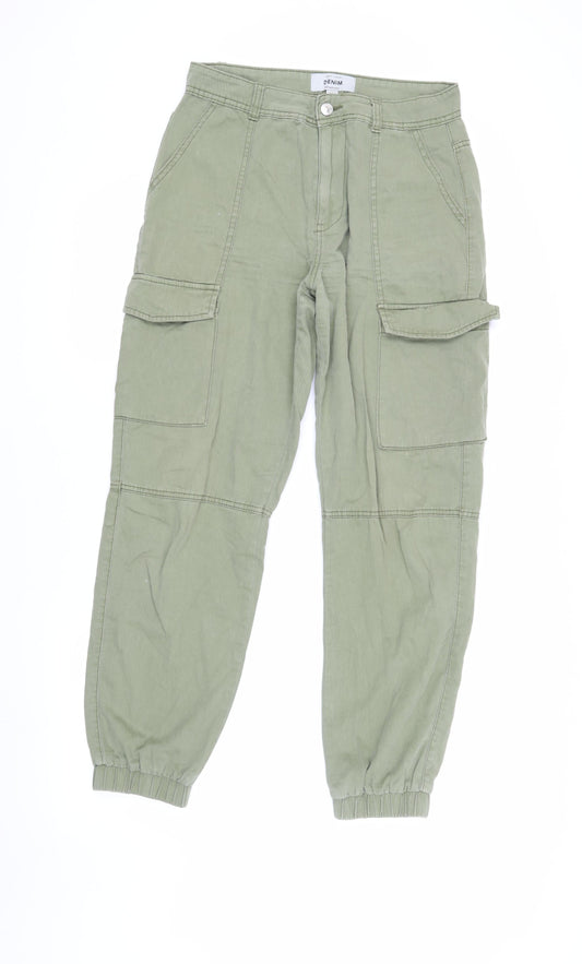 New Look Women's Green Cropped Cargo Jeans Size 8