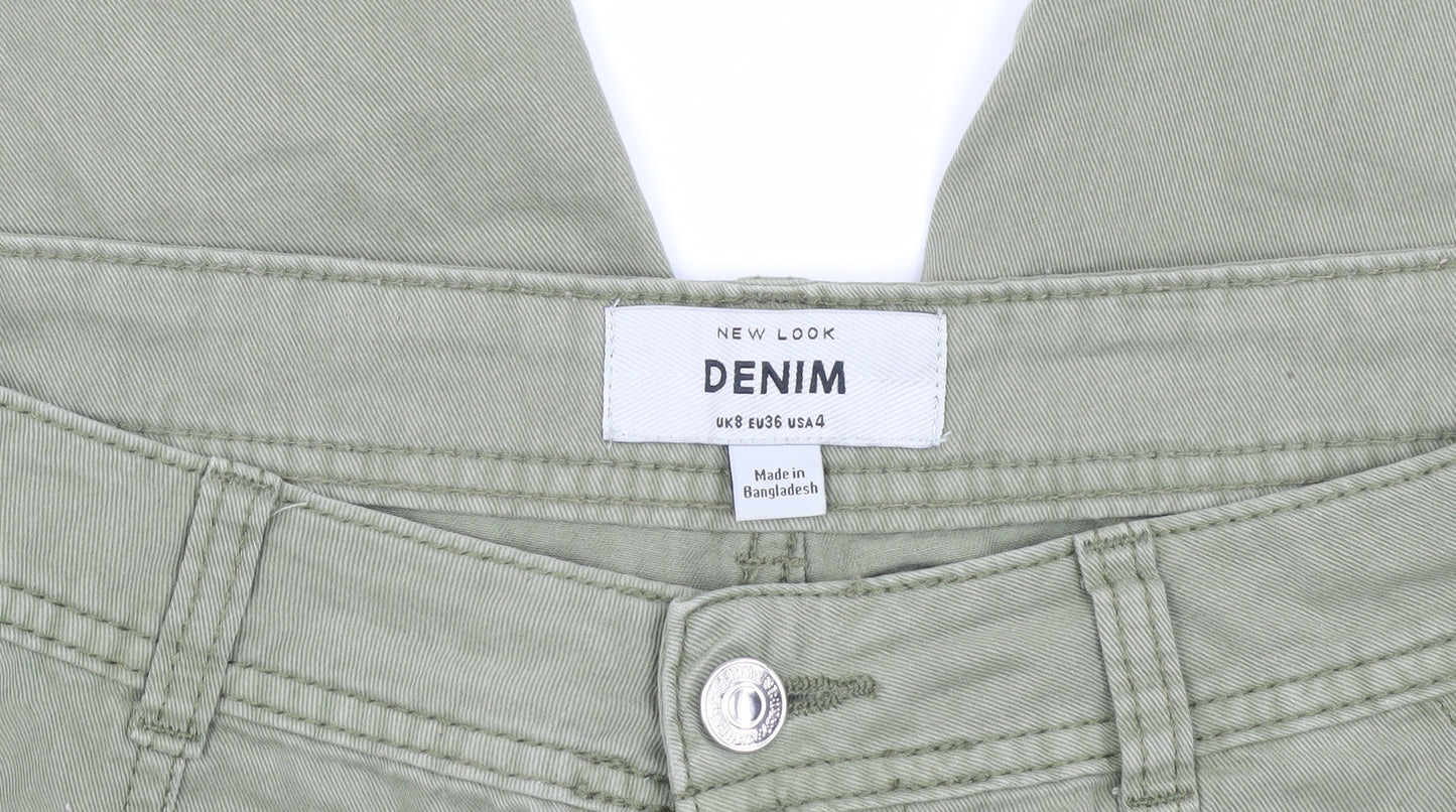 New Look Women's Green Cropped Cargo Jeans Size 8