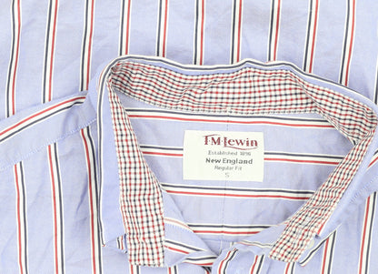 TM Lewin Men’s Blue Striped Long Sleeve Shirt S