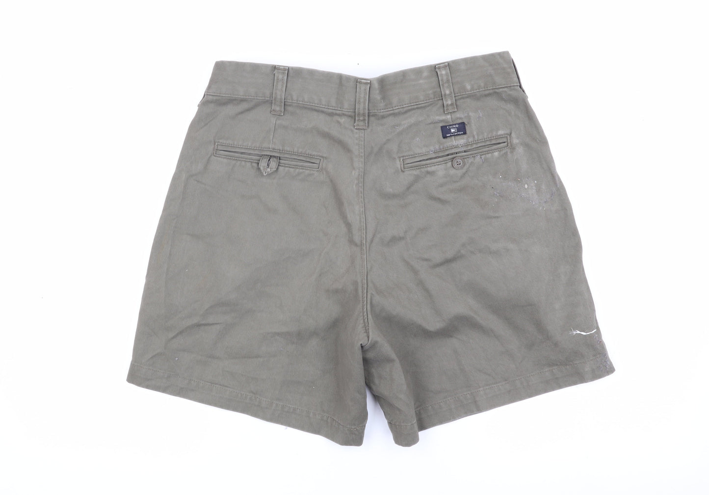 Marks and Spencer Men's Green Chino Shorts Size 32