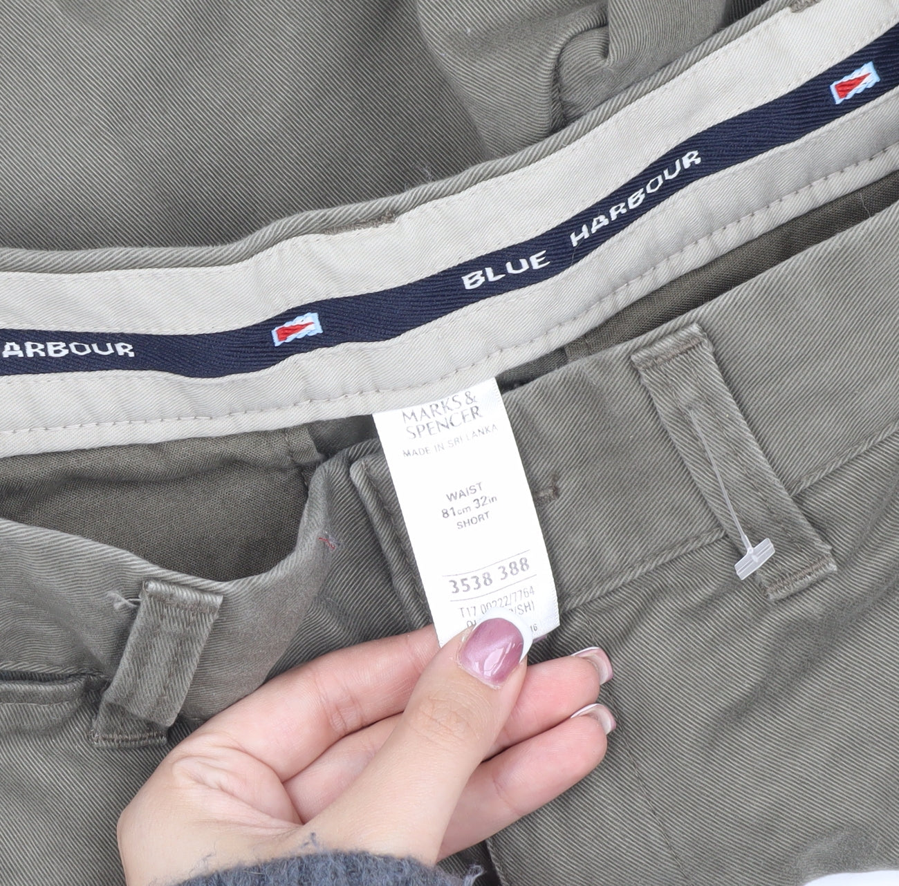 Marks and Spencer Men's Green Chino Shorts Size 32