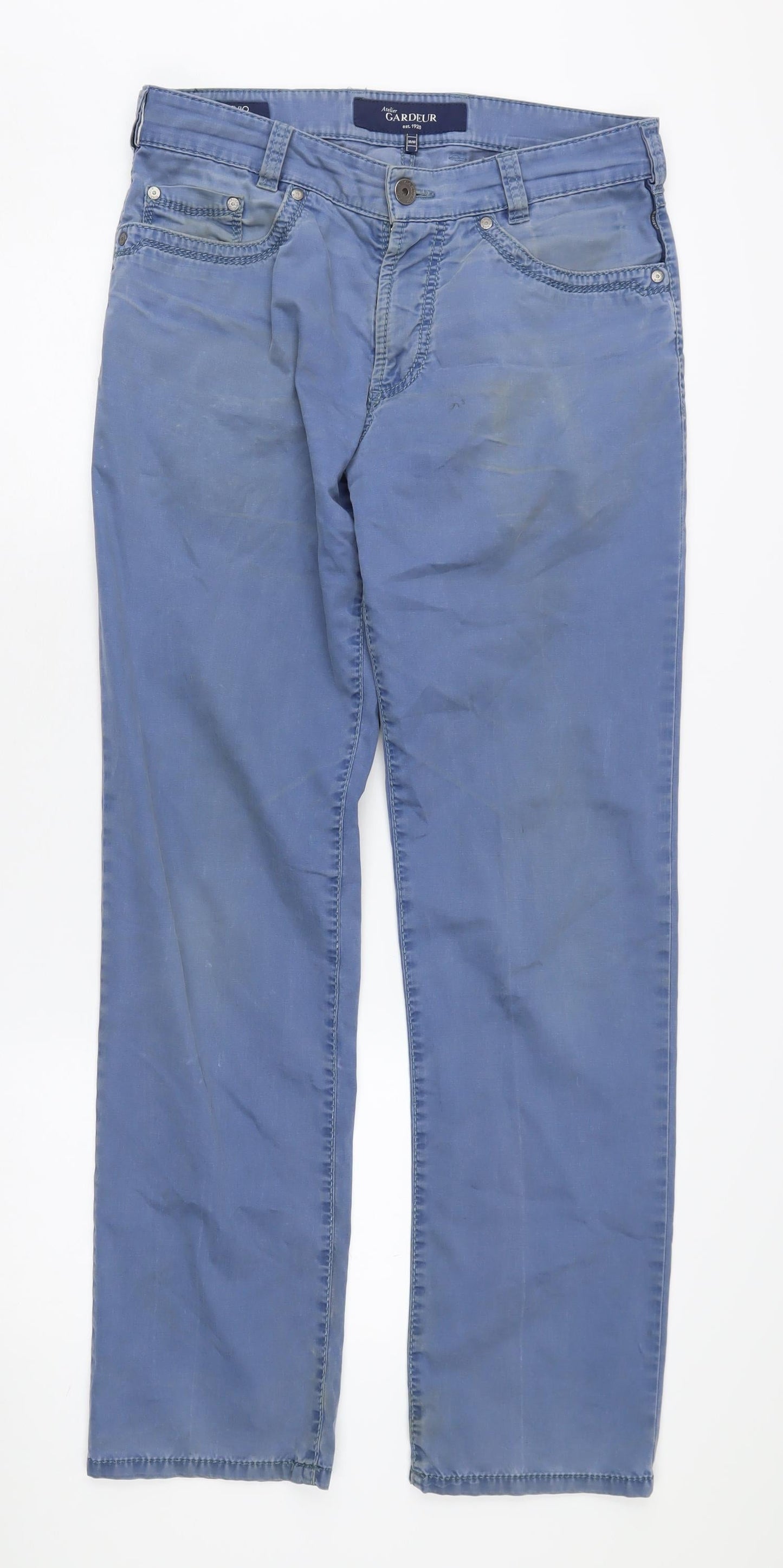 Atelier Gardeur Men's Blue Regular Fit Trousers