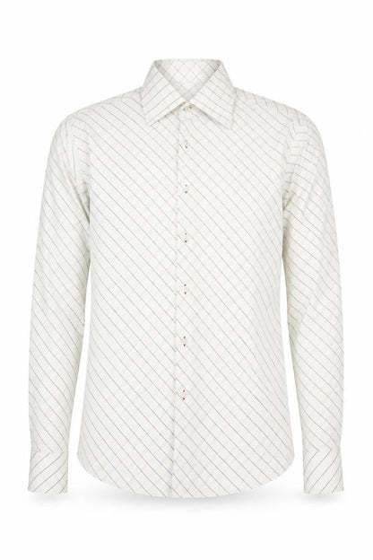 United Colors of Benetton Men's L White Check Shirt