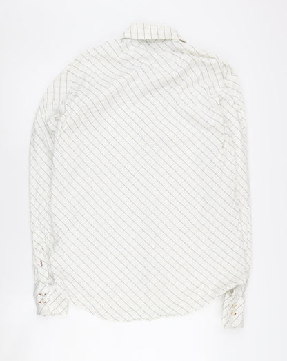United Colors of Benetton Men's L White Check Shirt