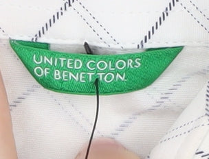 United Colors of Benetton Men's L White Check Shirt