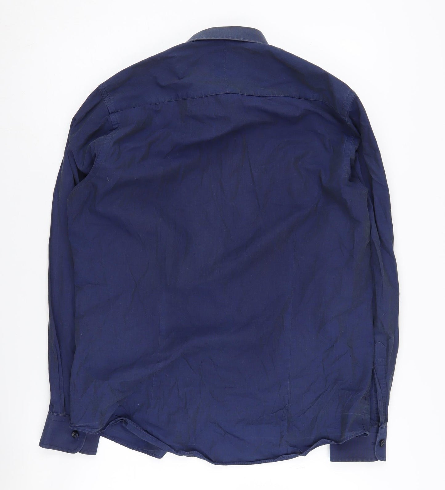 Savile Row Men's Blue Slim Fit Long Sleeve Shirt 15.5