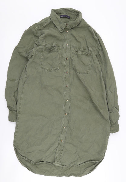 Marks and Spencer Women's Green Size 10 Button-Up Shirt