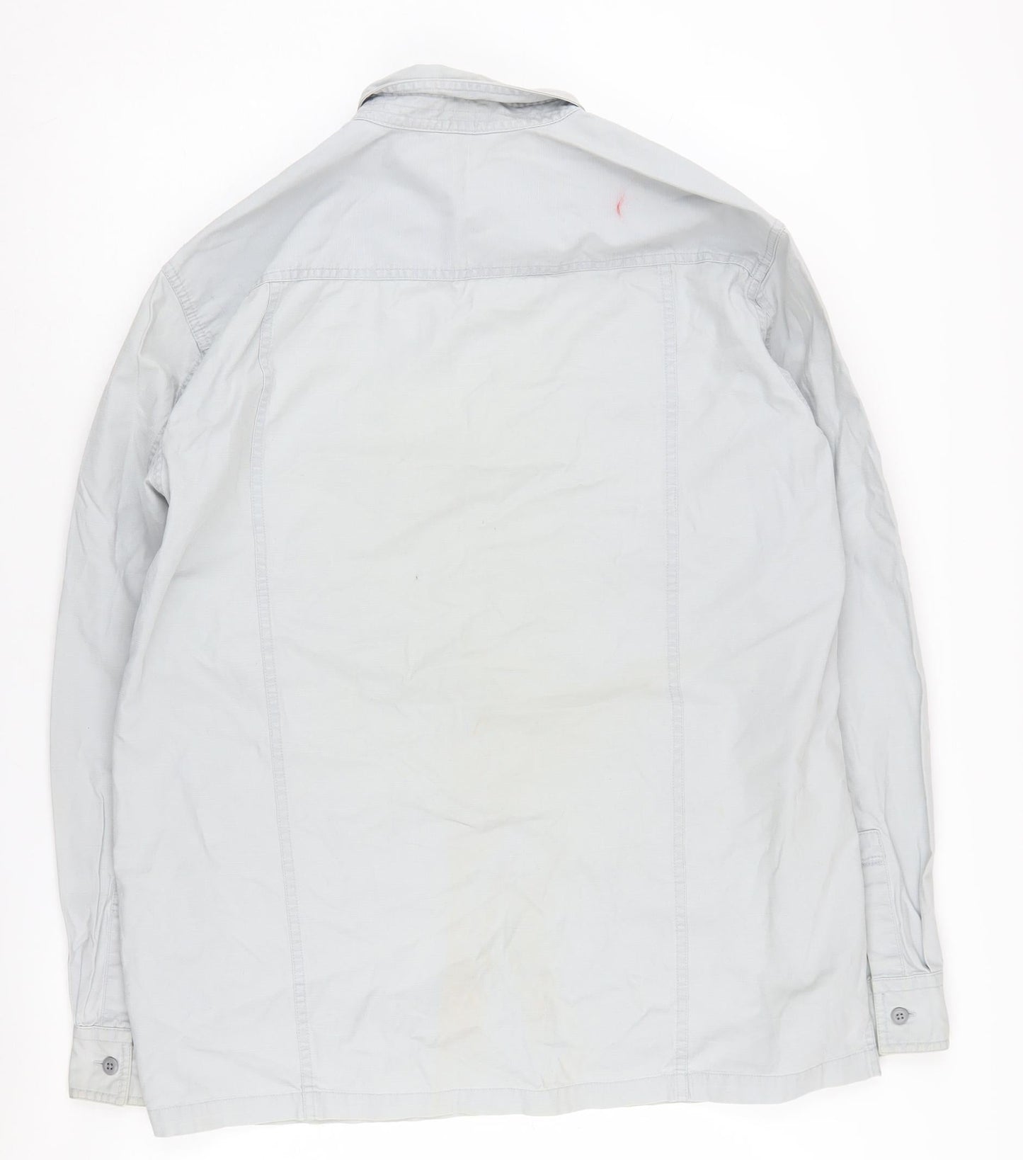 Men's White Long Sleeve Button-Up Shirt Medium