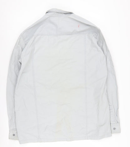 Men's White Long Sleeve Button-Up Shirt Medium