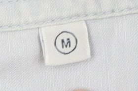 Men's White Long Sleeve Button-Up Shirt Medium