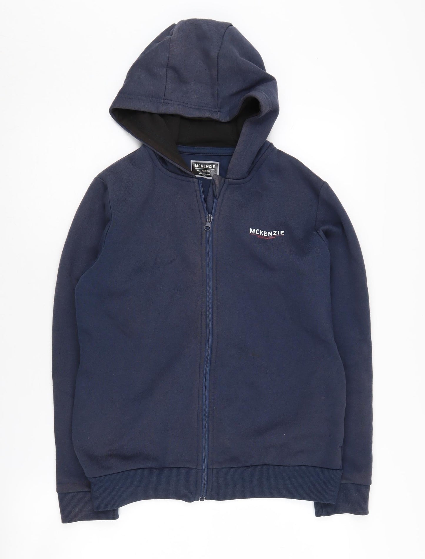 McKenzie Boys Blue Full Zip Hoodie L 12-13 Years Casual