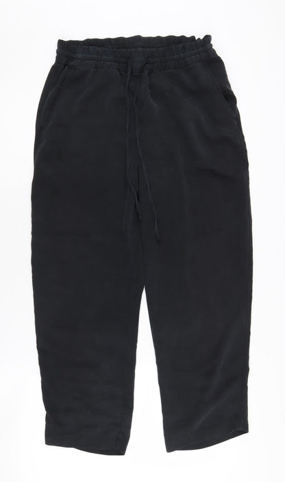 Womens UK Size S H&M Relaxed Fit Jogger Black Trousers