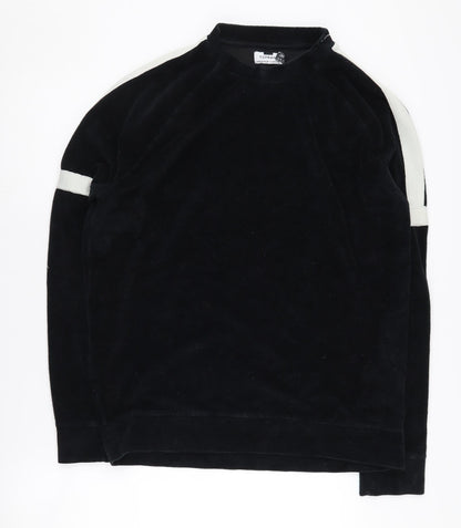 Topman Men's Black XL Sweatshirt, Long Sleeve Crew Neck
