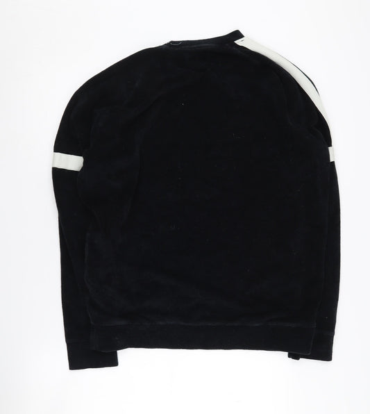 Topman Men's Black XL Sweatshirt, Long Sleeve Crew Neck