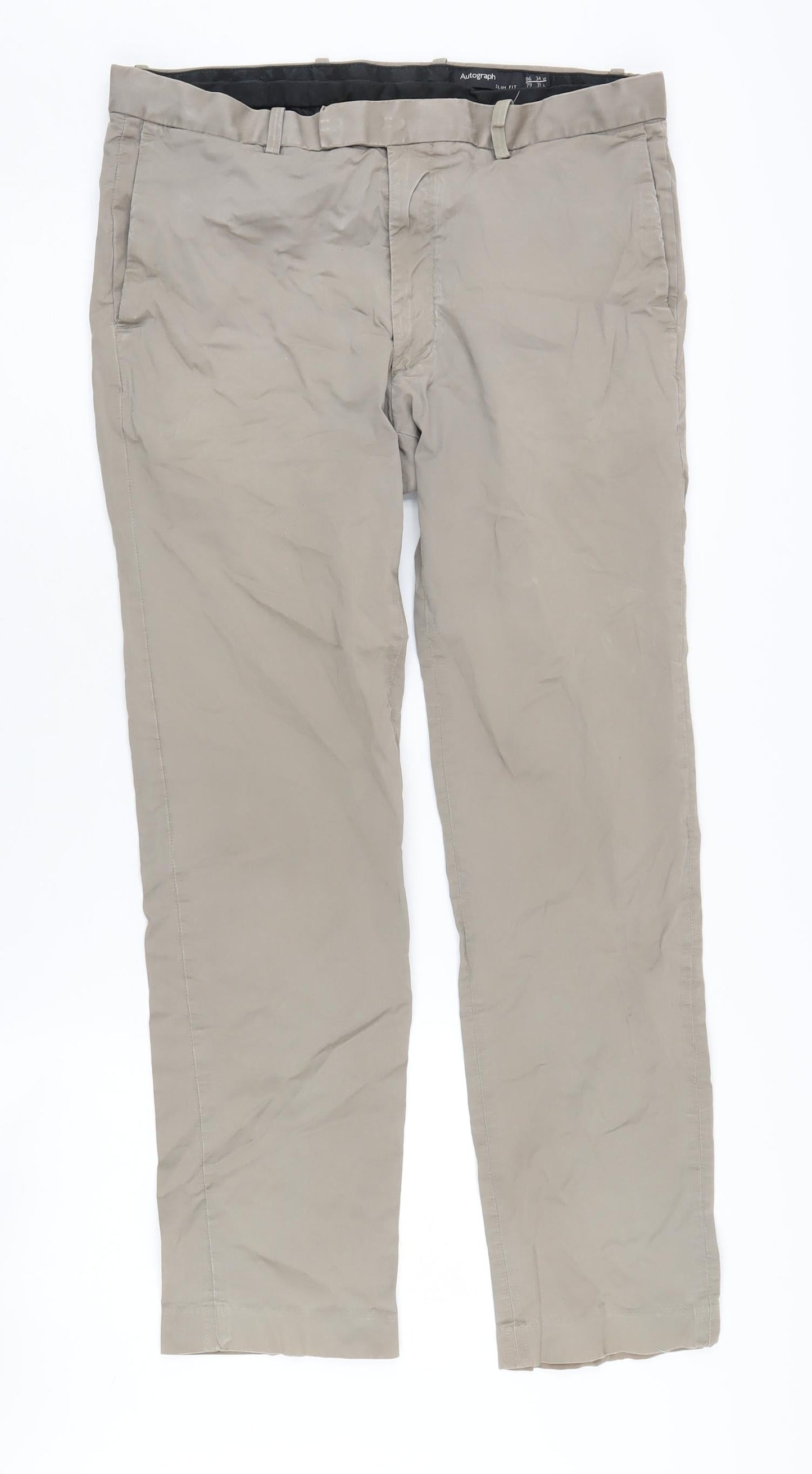 Marks and Spencer Men's Beige Chino Trousers 34W 31L