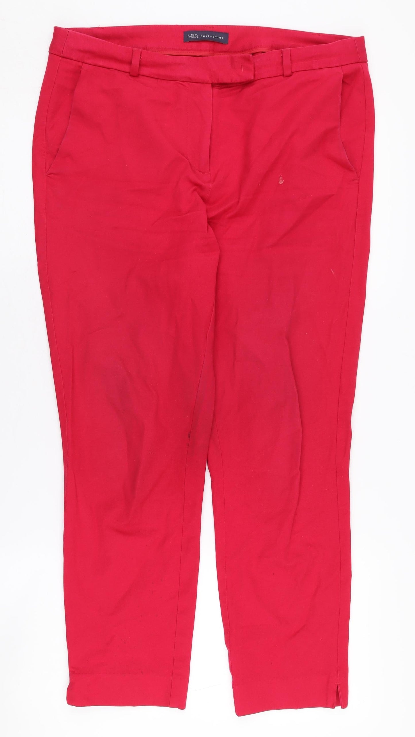 Womens UK Size 14 Marks and Spencer   Red Trousers