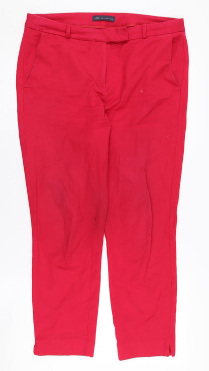 Womens UK Size 14 Marks and Spencer   Red Trousers