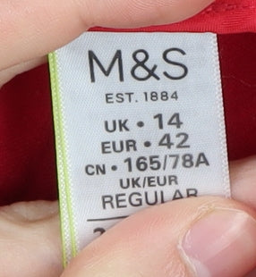 Womens UK Size 14 Marks and Spencer   Red Trousers