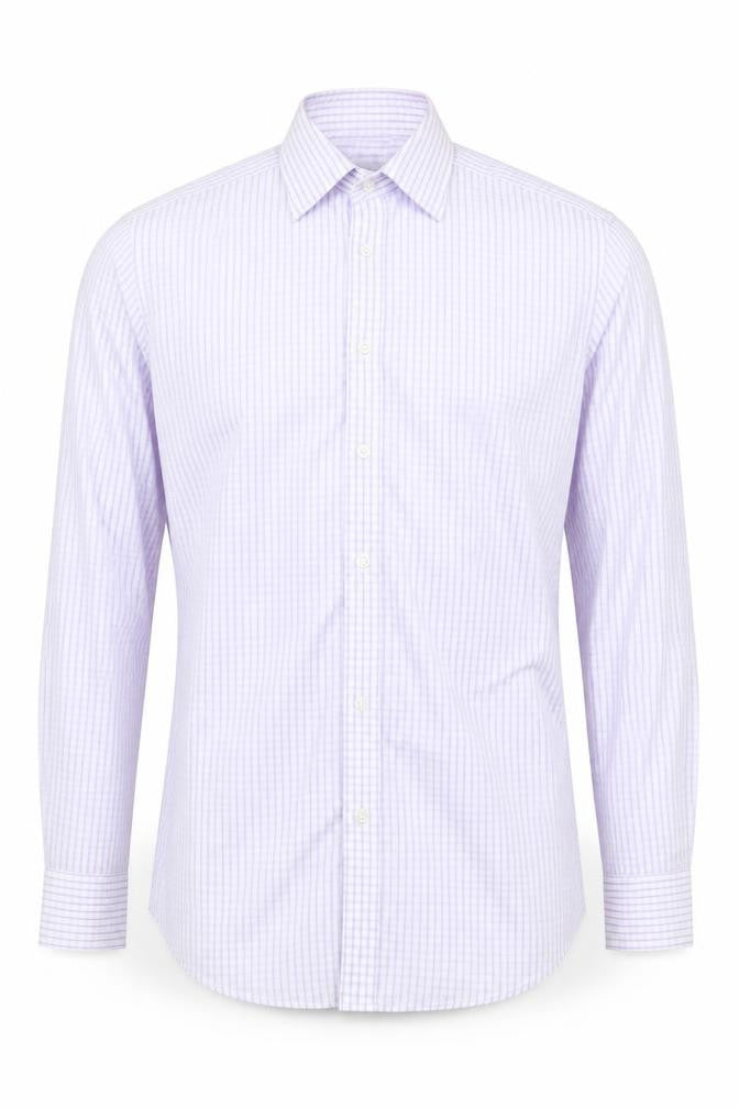 Front view of Alexandre Men's Checkered Long Sleeve Shirt 15.5