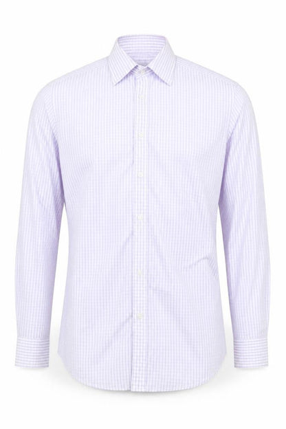 Front view of Alexandre Men's Checkered Long Sleeve Shirt 15.5