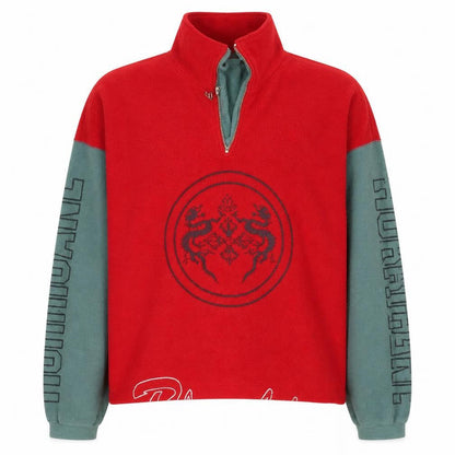 Jones & Jones Men's Red 1/4 Zip Graphic Sweatshirt, L