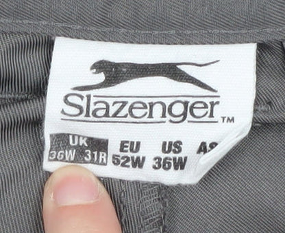 Slazenger Men's Grey Chino Trousers 36W Casual Spring