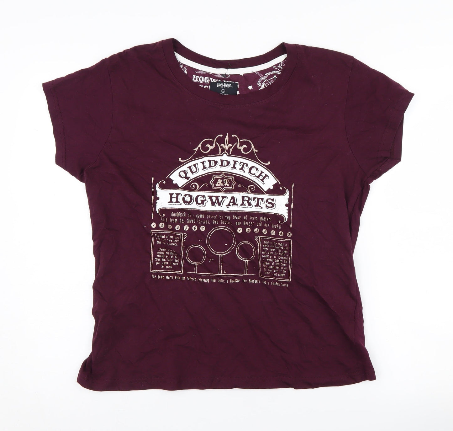 Womens UK Size L Harry Potter Purple  T-Shirt