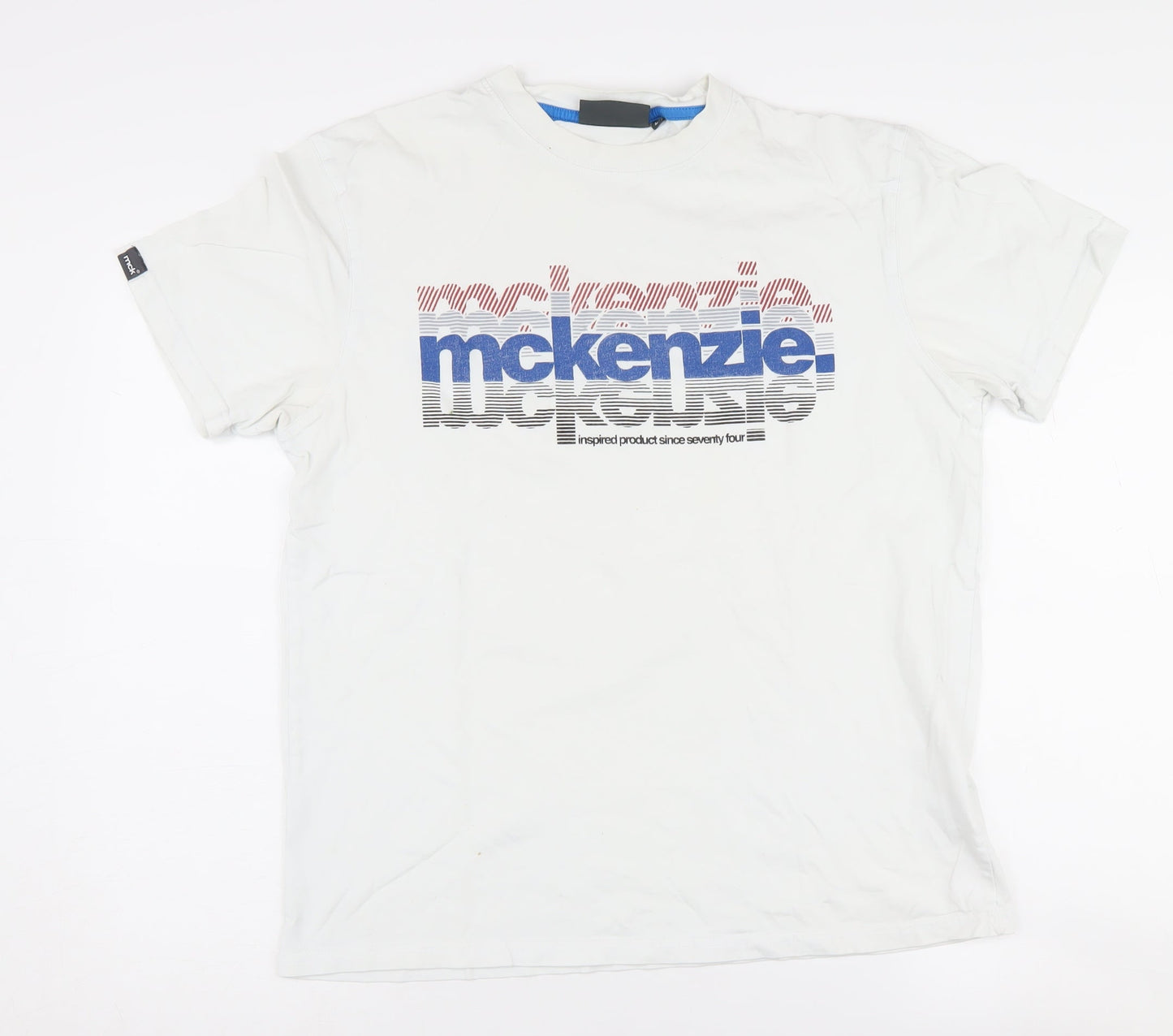 McKenzie Men's White Graphic Print T-Shirt Size L
