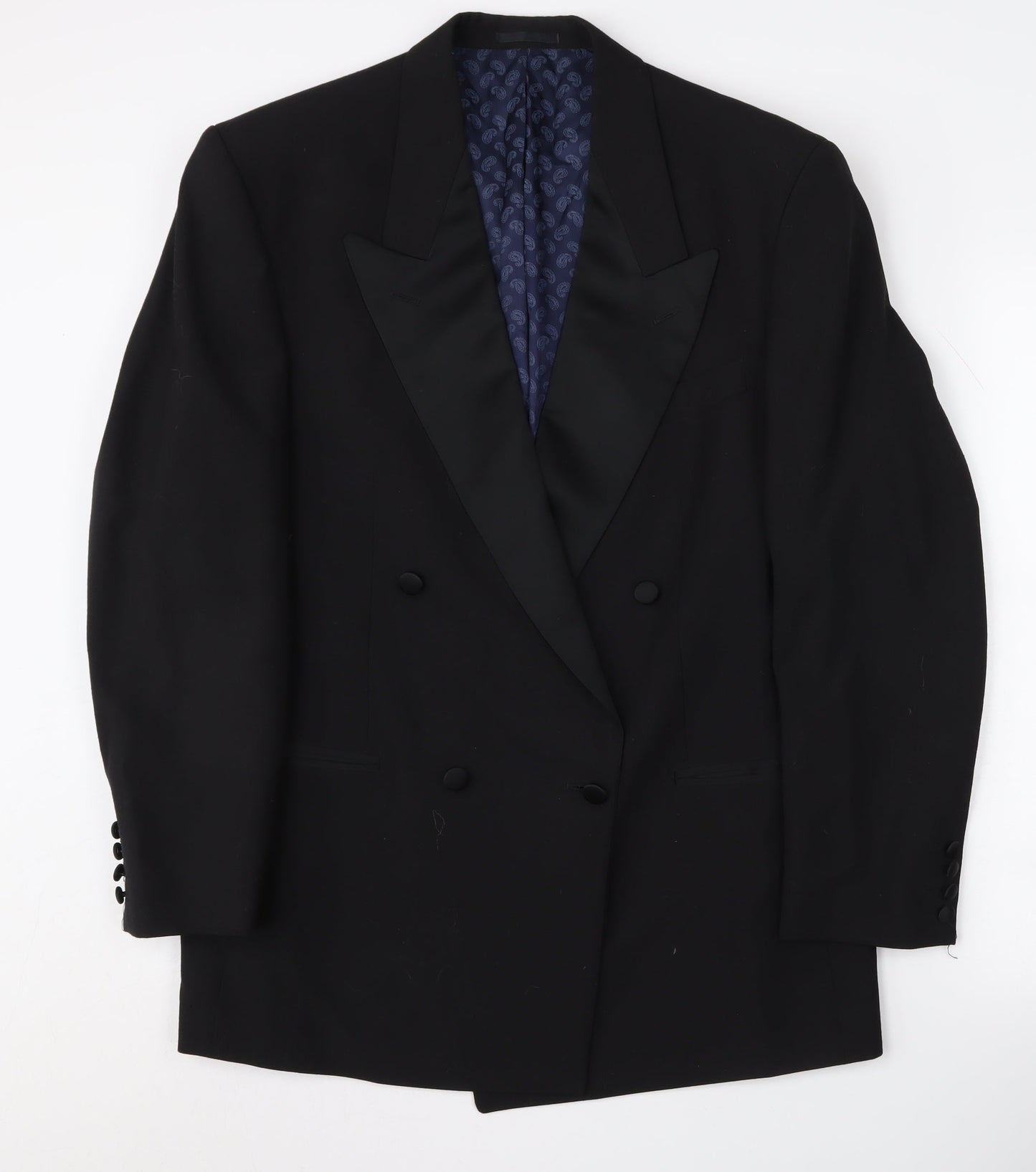 Mens UK Size 40 Moss Bros Regular Black Suit Tuxedo