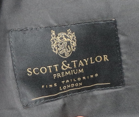 Mens UK Size 46 Scott & Taylor Regular Black Suit Jacket