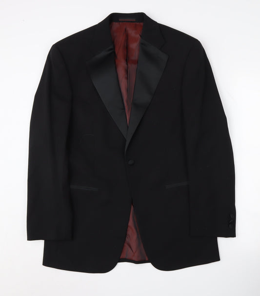 1860 Menswear Men's Black Shawl Tuxedo Jacket 36R
