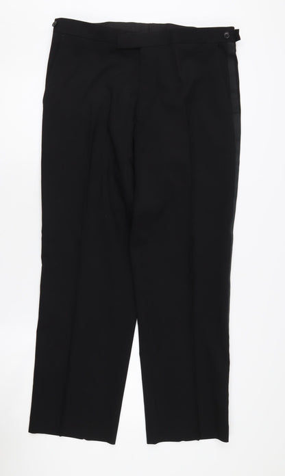 1860 Menswear Black Men's Trousers, Size S