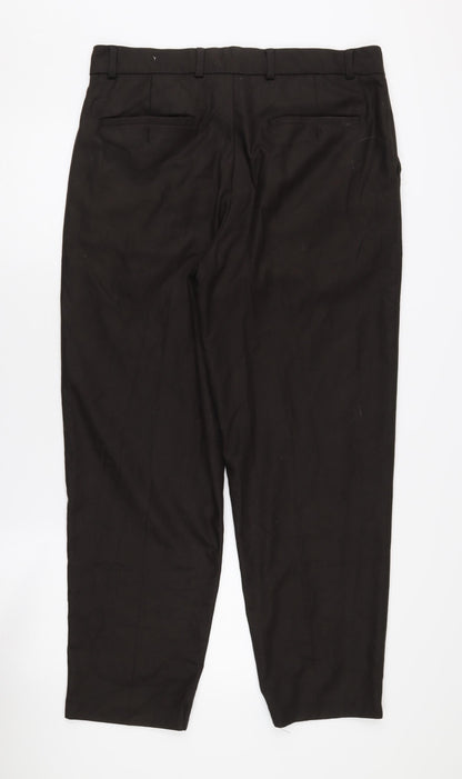 River Island Men's Black Regular Fit Trousers, Size 32